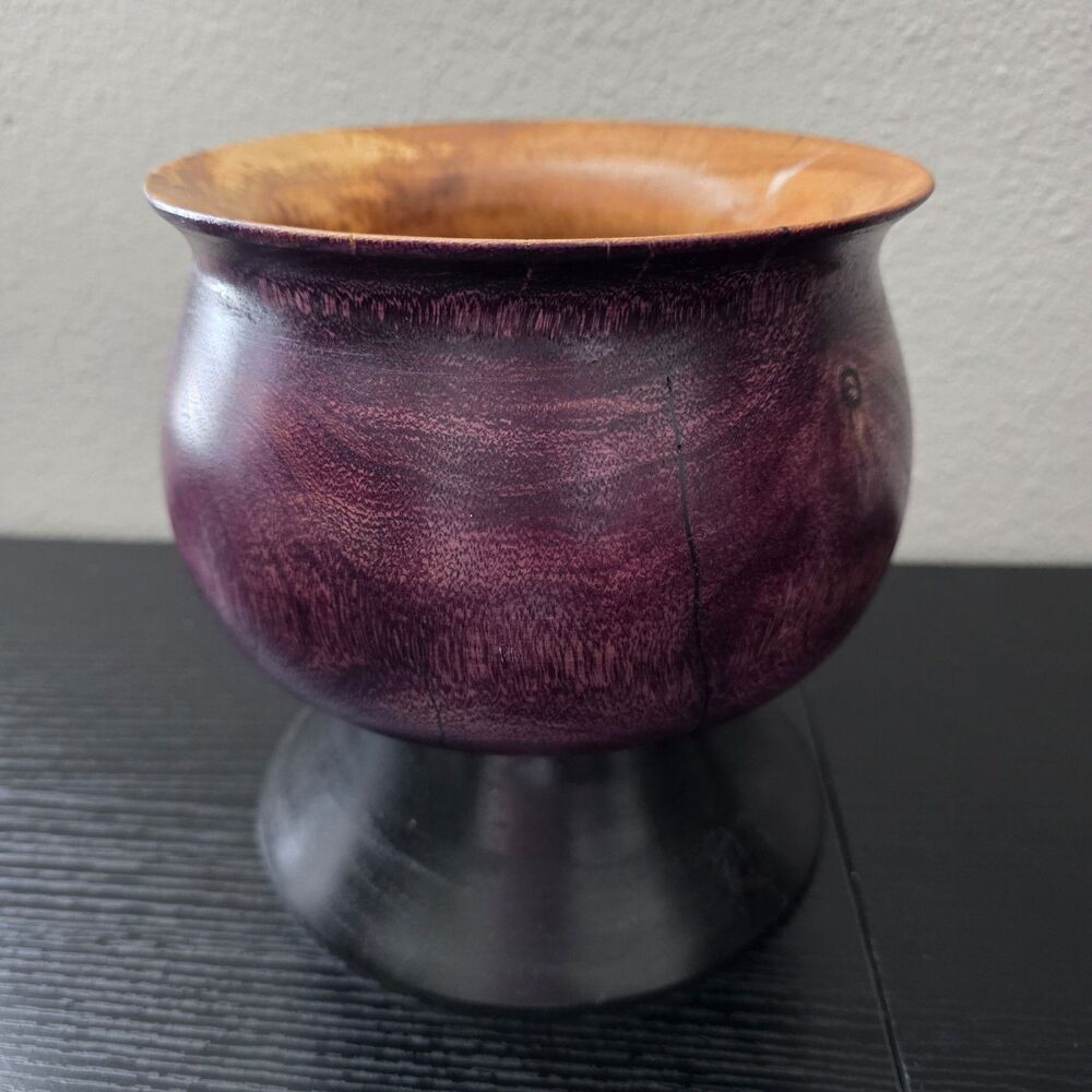 Handmade Purple Wooden Cup/Chalice